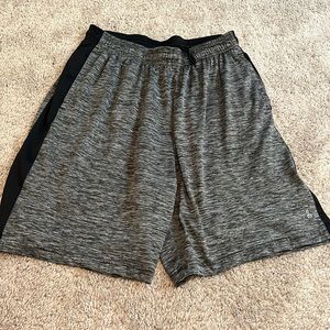 Reebok men’s athletic shorts. Grey and black. Size Large